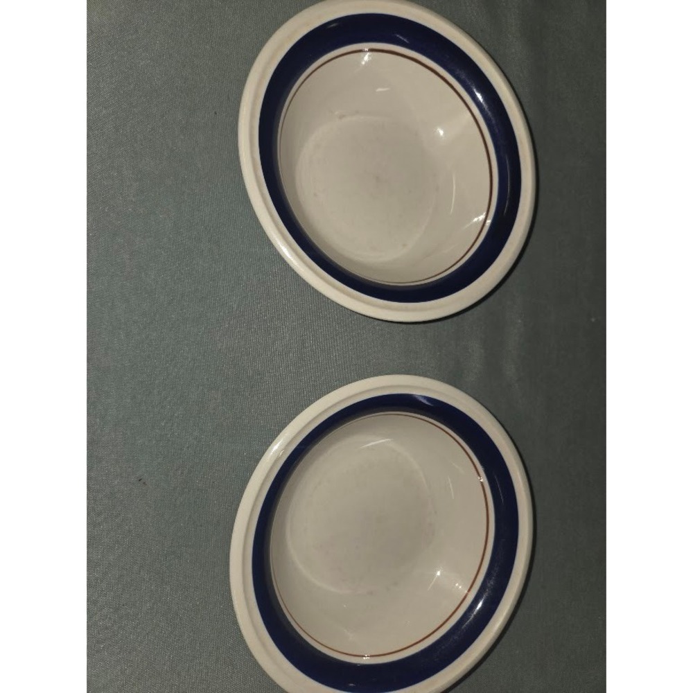 Westminster Blue Mist Cereal Bowls Set of 2 Japan Stoneware Blue White Brown